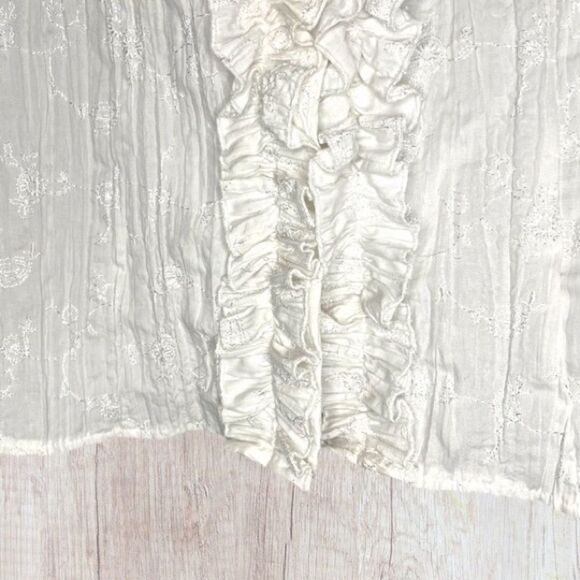 Denver Hayes White Womens Button Down V Neck Shirts Long Sleeve. - Picture 6 of 14